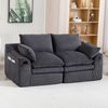 2-Sitzer Sofa B 191 x T 94 x H 85 cm aus Cord in Dunkelgrau mit Seitentaschen Bild 2