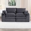 2-Sitzer Sofa B 191 x T 94 x H 85 cm aus Cord in Dunkelgrau mit Seitentaschen Bild 3