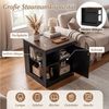 COSTWAY Beistelltisch, Nachttisch mit Ladefunktion, verstellbarem Regal Holz Bild 4