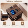 COSTWAY Beistelltisch, Nachttisch mit Ladefunktion, verstellbarem Regal Holz Bild 3