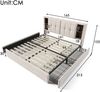 Polsterbett 160x200 cm mit kabellosem Laden, USB‑C und 4 Schubladen, Samt Beige Bild 4