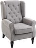 1-Sitzer Ohrensessel 74 x 86 x 102 cm aus Polyester in Grau mit Knopfheftung Bild 2
