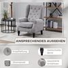 1-Sitzer Ohrensessel 74 x 86 x 102 cm aus Polyester in Grau mit Knopfheftung Bild 4