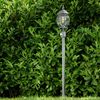 Hofstein Meyen Außenleuchte m. Bewegungsmelder, Wegeleuchte in antikem Look, Aluguß in Schwarz-Grün mit Kunststoff-Scheiben, Stehleuchte 130 cm, Retro-Vintage Gartenlampe, E27-Fassung, max. 60 Watt, IP44 Bild 3