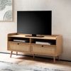 Lowboard 120x56x39cm TV-Kommode Eiche-Dekor Rattan Schubladen Stauraum Wohnzimmer Bild 2