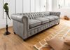 Sofa 4-Sitzer Echtleder 274x82x75 grau CHESTERFIELD #204 Bild 2