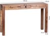 Konsolentisch MUMBAI Massivholz Akazie Konsole mit 1 Schublade Schreibtisch 120x40 cm Landhaus-Stil Sideboard Bild 4