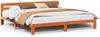 vidaXL Massivholzbett ohne Matratze Wachsbraun 200x200 Kiefernholz 855563 Bild 2
