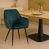 Esszimmerstuhl SULIS - Samt Grün 60x86x57 cm Schwarz | Essstühle Esszimmerstühle Küchenstühle Wohnzimmerstühle Bild 2
