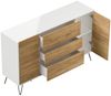 Sideboard Yako XL 155cm 3 SoftClose 2 Türen Weiß/Eiche Front : Oak Gold / Weiss hochglanz Bild 4