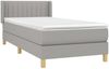 vidaXL Boxspringbett mit Matratze Hellgrau 90x200 cm Stoff, Härtegrad: H2 [3130401] Bild 3