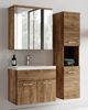 Badplaats Badmöbel Komplettset Montreal 60 x 35 cm Braun Eiche - Badezimmermöbel mit Waschbecken, Spiegelschrank und Badezimmerschrank Bild 2