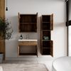 Badplaats Badmöbel Komplettset Montreal 60 x 35 cm Braun Eiche - Badezimmermöbel mit Waschbecken, Spiegelschrank und Badezimmerschrank Bild 3