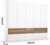 rauch Kleiderschrank; Drehtürenschrank WINNIPEG, 5-türig, 6 Schubkästen, Alpinweiß/Eiche Halifax, 226x210x56xcm Bild 4