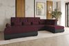 99rooms Felicia Wohnlandschaft Velours MANILA Anthrazit Chenille EDEN Chianti Links Bild 1