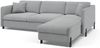 Micadoni Schlaf-Ecksofa Gloria 4-Sitzer Rechts Strukturierter Stoff Hellgrau 205x140 Bild 2