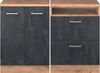 Dachschrägenschrank-Set Rion Schwarz Beton 120 cm 2er Set Schrankkorpuss 60 cm Tiefe Vicco Bild 4