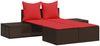 vidaXL Doppelte Sonnenliege mit Kissen Braun Poly Rattan 368395 Bild 2