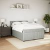 vidaXL Boxspringbett mit Matratze Hellgrau 140x200 cm Samt 3290064 Bild 5