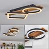 hofstein Deckenleuchte Deckenlampe aus Metall/Holz/Kunststoff in Schwarz/Braun/Weiß, 3000 Kelvin, Deckenleuchte im modernen Design, 18 Watt, 3000 Kelvin Bild 1
