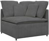 vidaXL Modulares Sofa mit Kissen Cordstoff Dunkelgrau 3321168 Bild 5