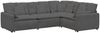 vidaXL Modulares Sofa mit Kissen Cordstoff Dunkelgrau 3321168 Bild 2