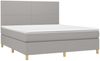 vidaXL Boxspringbett mit Matratze Hellgrau 160x200 cm Stoff, Härtegrad: H2 [3142185] Bild 3