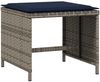vidaXL Gartenhocker mit Kissen 4 Stk. Grau 40x40x35 cm Poly Rattan 4007490 Bild 3