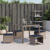 vidaXL Gartenhocker mit Kissen 4 Stk. Grau 40x40x35 cm Poly Rattan 4007490 Bild 4