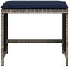 vidaXL Gartenhocker mit Kissen 4 Stk. Grau 40x40x35 cm Poly Rattan 4007490 Bild 5