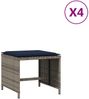 vidaXL Gartenhocker mit Kissen 4 Stk. Grau 40x40x35 cm Poly Rattan 4007490 Bild 2