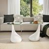Couchtische, Sofatische 2 Stk. mit Runder Glasplatte Hochglanz Weiß Bild 3