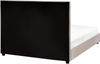 Bett mit Lattenrost Samtstoff ROUEN 140 x 200 cm Taupe Bild 5