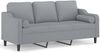 vidaXL 3-Sitzer-Sofa mit Zierkissen Hellgrau 180 cm Stoff 3200853 Bild 2