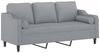 vidaXL 3-Sitzer-Sofa mit Zierkissen Hellgrau 180 cm Stoff 3200853 Bild 3