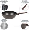 RESTO Kitchenware Bratpfanne Carina, tiefe Schmorpfanne mit holzähnlichem Soft-Touch-Griff, Aluminium (1-tlg), mit Marmor-Antihaftbeschichtung, 4-lagig, für alle Herdarten geeignet Bild 4