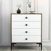 Dmora Kommode Molly, Mehrzweckkommode, Schlafzimmerkommode, Schrank mit Schubladen, 76x40h91 cm, Walnuss und Weiß Bild 4