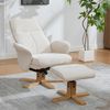 YakoHome Relaxsessel Beige 135.00*78.00*102.00 - Massivholz-Sessel mit 145° verstellbarer Rückenlehne, 360° drehbar Bild 3