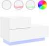 vidaXL Nachttisch mit LED-Leuchten Weiß 70x36x40,5 cm 836777 Bild 2