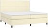 vidaXL Polsterbett mit Matratze & LED Creme 200x200 cm Kunstleder, Härtegrad: H2 [3135845] Bild 3