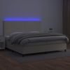vidaXL Polsterbett mit Matratze & LED Creme 200x200 cm Kunstleder, Härtegrad: H2 [3135845] Bild 4
