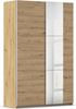 rauch Kleiderschrank, Schwebetürenschrank KRONACH, 2-türig, 1 Spiegeltüre teilaufgelegt, Eiche Artisan, 131 x 210 x 59 cm Bild 3