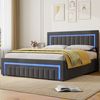 STILVORA Polsterbett 180×200 mit Matratze und bettkasten,Funktionbett Boxspringbett mit LED (verstärkter Metallrahmen, stabiler Lattenrost, Gepolstertes Kopfteil, Bettkasten mit Hydraulik, Bettgestell mit Gepolstertes Kopfteil), mit einem Hebeseil, Sam... Bild 2