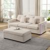 3-Sitzer Wohnlandschaft H 85.5 x T 184 x B 84.5 cm aus Cord mit LED, flexiblem Ottoman und Schlaffunktion Bild 2