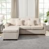 3-Sitzer Wohnlandschaft H 85.5 x T 184 x B 84.5 cm aus Cord mit LED, flexiblem Ottoman und Schlaffunktion Bild 3