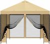 vidaXL Garten Pavillon mit Seitenwänden 3 x 3 m Creme 900362 Bild 5