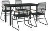 vidaXL 5-tlg. Garten-Essgruppe Schwarz PVC Rattan 3099211 Bild 3