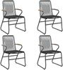 vidaXL 5-tlg. Garten-Essgruppe Schwarz PVC Rattan 3099211 Bild 4
