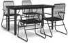 vidaXL 5-tlg. Garten-Essgruppe Schwarz PVC Rattan 3099211 Bild 2