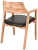 SAM Esszimmerstuhl massive Akazie natur Sitz Echtleder schwarz ANGEL (4er-Set) Bild 4